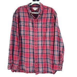 Duluth Trading Flannel Shirt Mens 2XL XXL Red Plaid Work Wear Lumberjack Outdoor